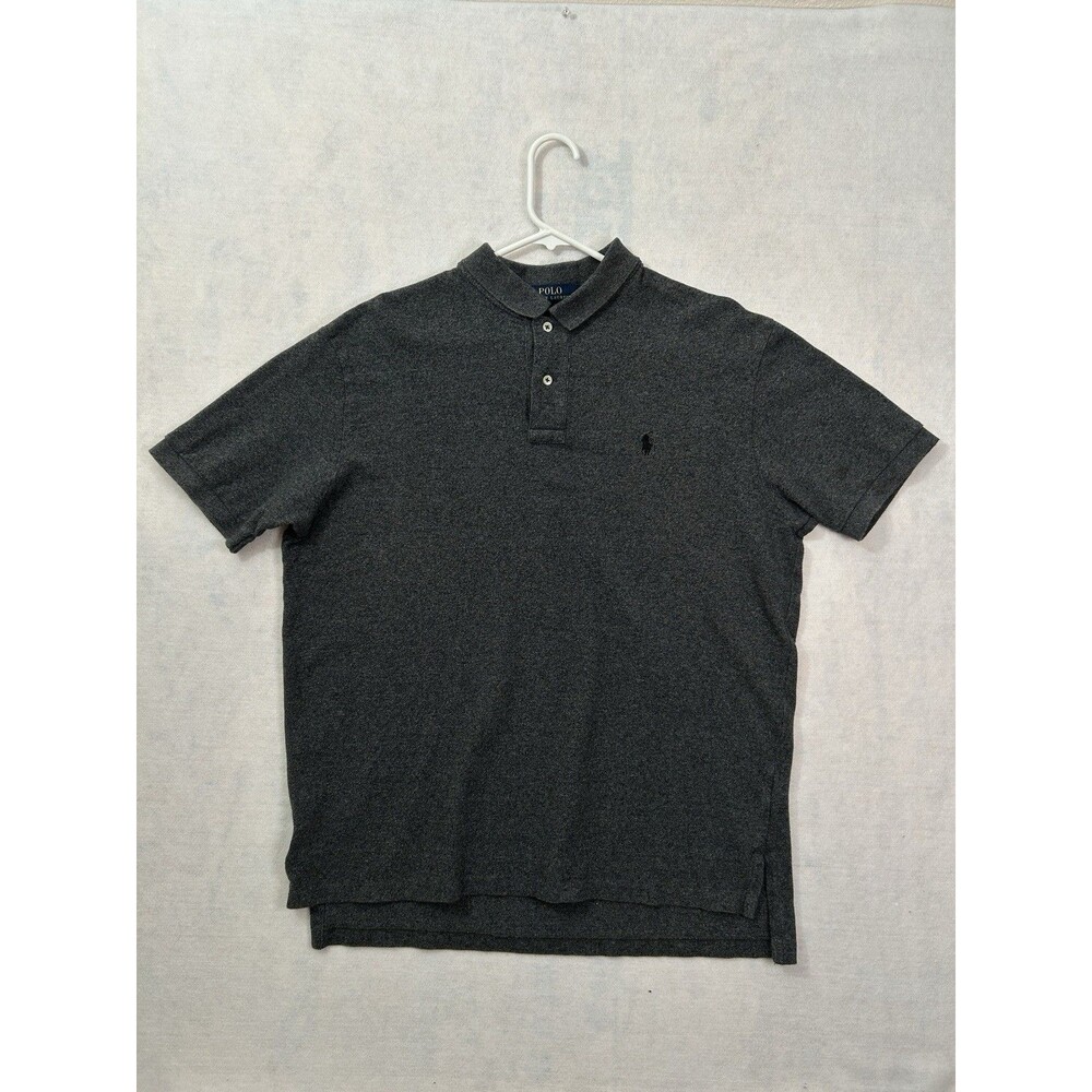 Polo Ralph Lauren Mens XL Charcoal Grey Gray Classic Fit Polo Shirt Black Pony